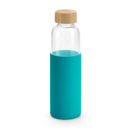 בקבוק זכוכית עם מכסה במבוק